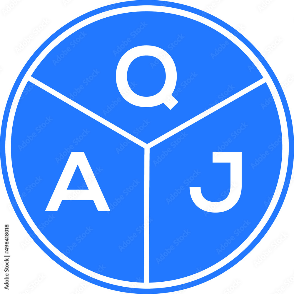 QAJ letter logo design on white background. QAJ creative circle letter logo concept. QAJ letter design. QAJ letter logo design on white background. QAJ creative circle letter logo concept. QAJ letter design.