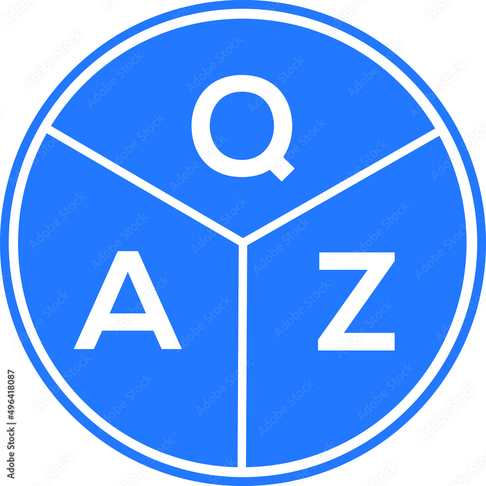 QAZ letter logo design on white background. QAZ creative circle letter logo concept. QAZ letter design. QAZ letter logo design on white background. QAZ creative circle letter logo concept. QAZ letter design.