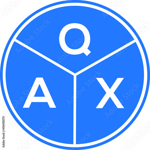 QAX letter logo design on white background. QAX  creative circle letter logo concept. QAX letter design. photo