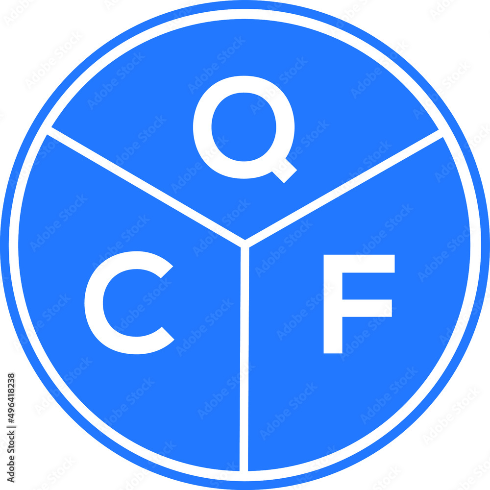 QCF letter logo design on white background. QCF creative circle letter logo concept. QCF letter design. QCF letter logo design on white background. QCF creative circle letter logo concept. QCF letter design.