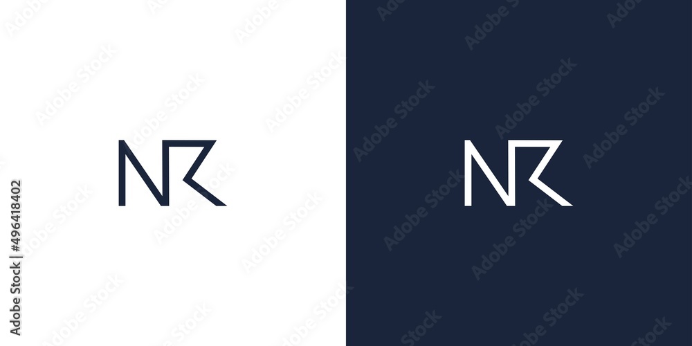 Modern and simple letter NR initials logo design Modern and simple letter NR initials logo design