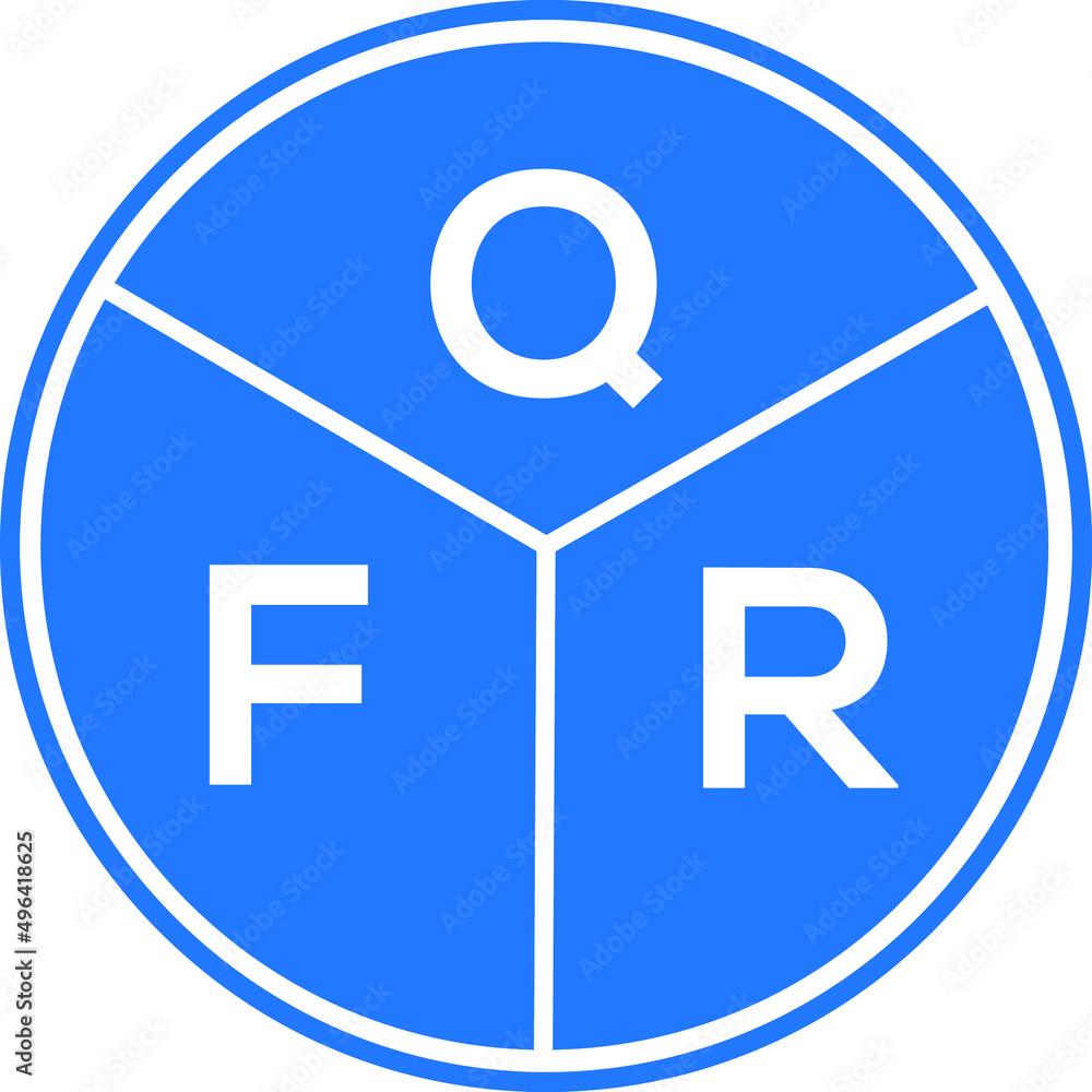 QFR letter logo design on white background. QFR creative circle letter logo concept. QFR letter design. QFR letter logo design on white background. QFR creative circle letter logo concept. QFR letter design.