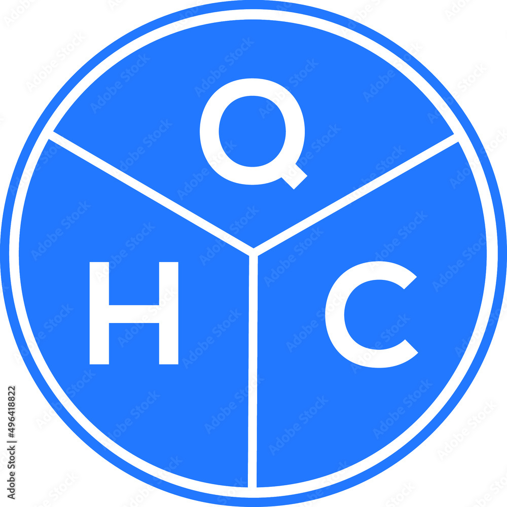 QHC letter logo design on white background. QHC creative circle letter logo concept. QHC letter design. QHC letter logo design on white background. QHC creative circle letter logo concept. QHC letter design.