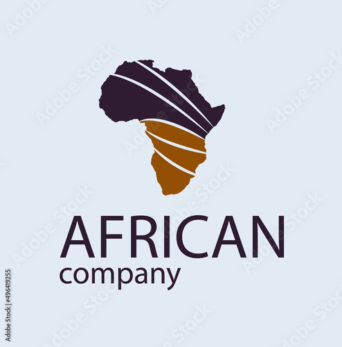 Africa silhouette concept logo design. African continent creative sign. Exotic tourism symbol. Vector illustration