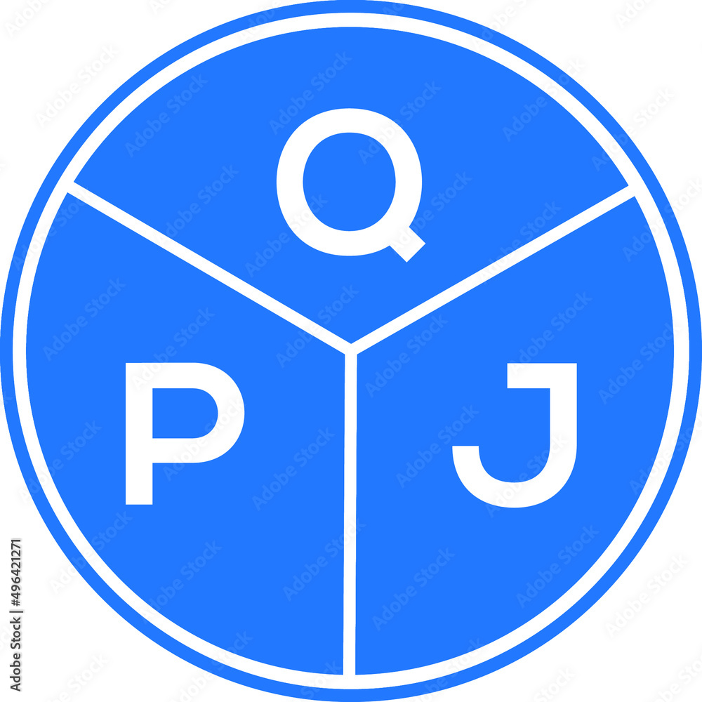 QPJ letter logo design on white background. QPJ creative circle letter logo concept. QPJ letter design. QPJ letter logo design on white background. QPJ creative circle letter logo concept. QPJ letter design.