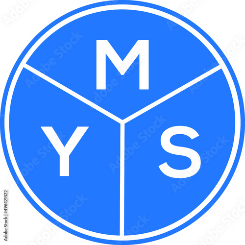 MYS letter logo design on white background. MYS  creative circle letter logo concept. MYS letter design.