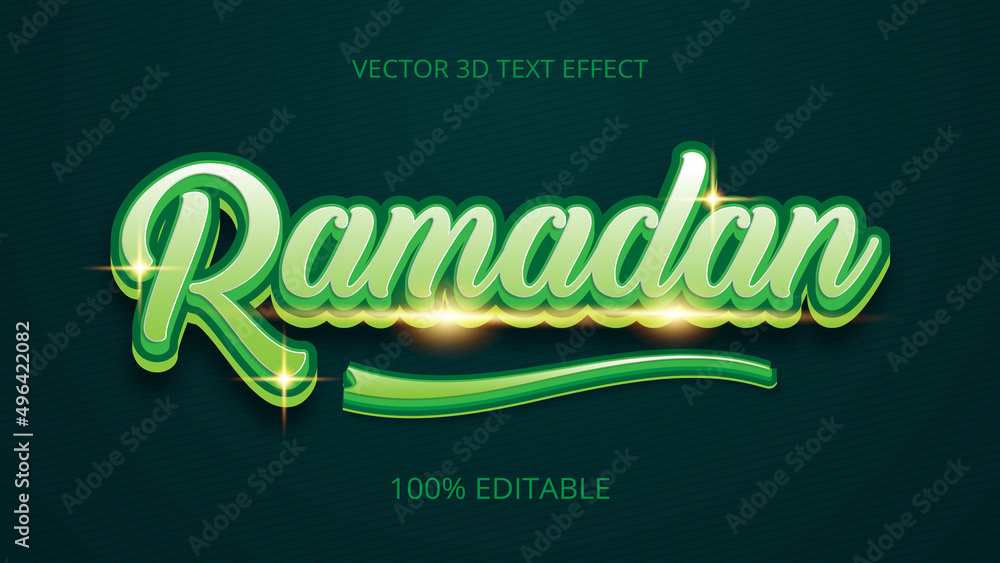 Ramadan Mubarak creative 3d text effect vector design