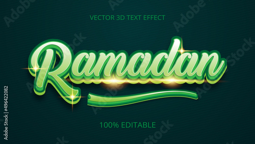 Ramadan Mubarak creative 3d text effect vector design