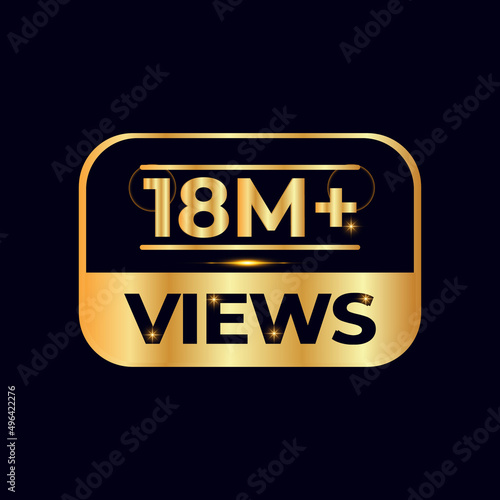 18M or 18 million followers thank you 3d word on white background. 3d illustration for Social Network