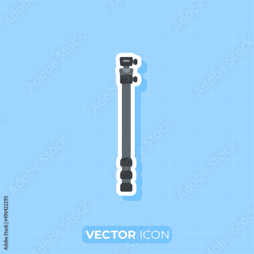 Monopod for camera icon, Flat design element.