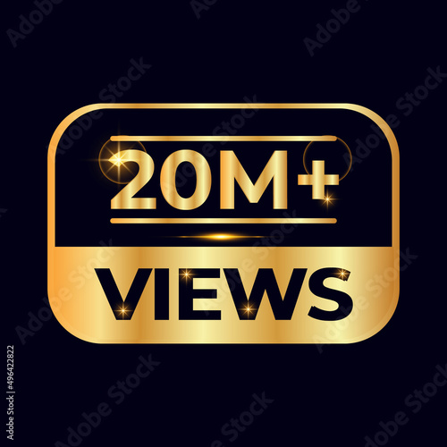 20M or 20 million followers thank you 3d word on white background. 3d illustration for Social Network 