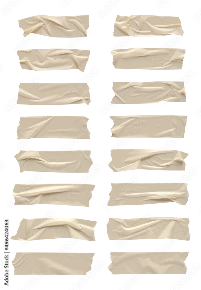 Realistic adhesive tape collection Sticky scotch tape of different sizes. Vector illustration. Realistic adhesive tape collection Sticky scotch tape of different sizes. Vector illustration.