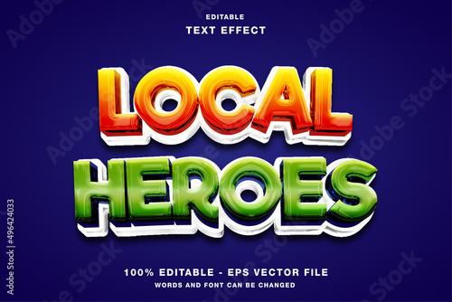 Local Heroes 3D Cartoon Editable Text Effect