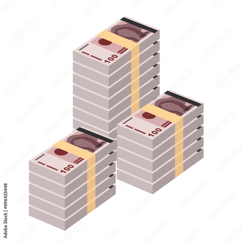 Norwegian Krone Vector Illustration. Norway money set bundle banknotes. Paper money 100 kr. Flat style. Isolated on white background. Simple minimal design. Norwegian Krone Vector Illustration. Norway money set bundle banknotes. Paper money 100 kr. Flat style. Isolated on white background. Simple minimal design.