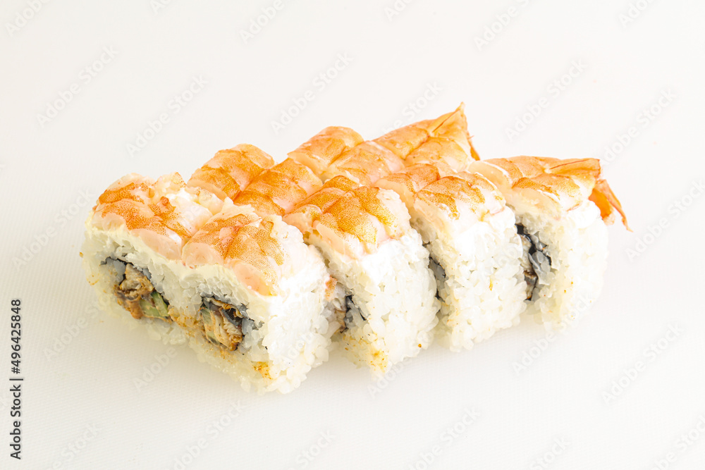 Japanese traditional roll with prawn Japanese traditional roll with prawn