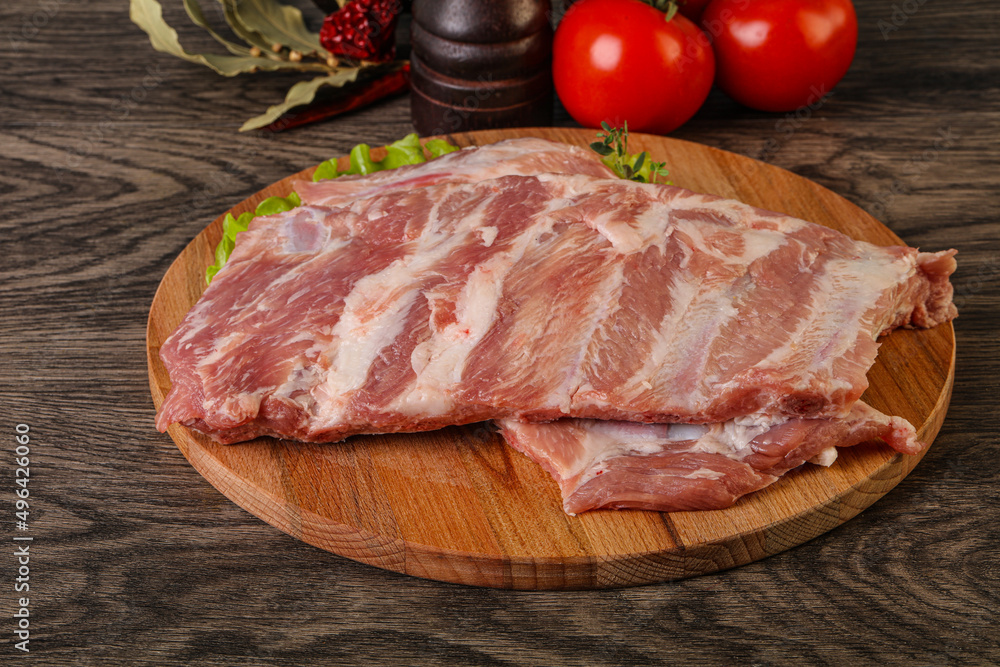 Raw pork ribs for cooking Raw pork ribs for cooking