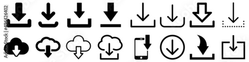 Download vector icon. interface illustration sign. load symbol. upload logo or mark. photo