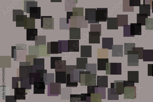 Gray squares on a light gray background. Abstract geometric shapes