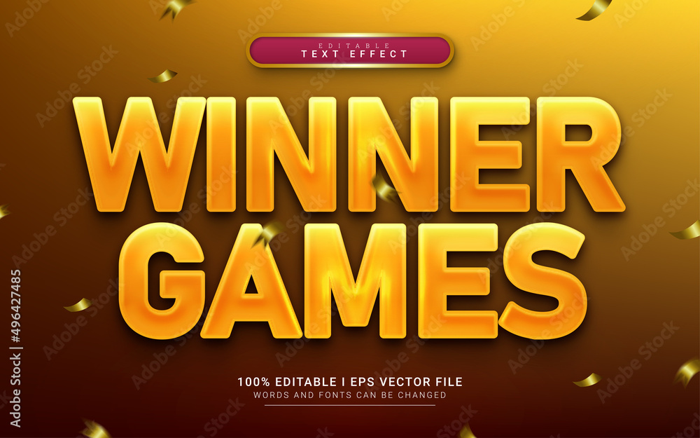 winner games 3d style text effect winner games 3d style text effect