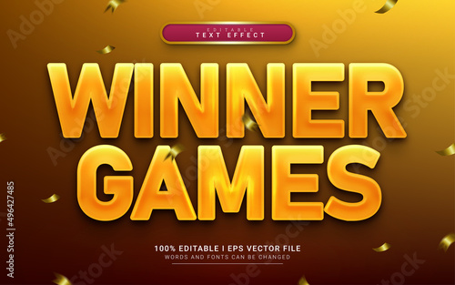 winner games 3d style text effect