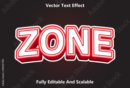 zone text effect editable in red.