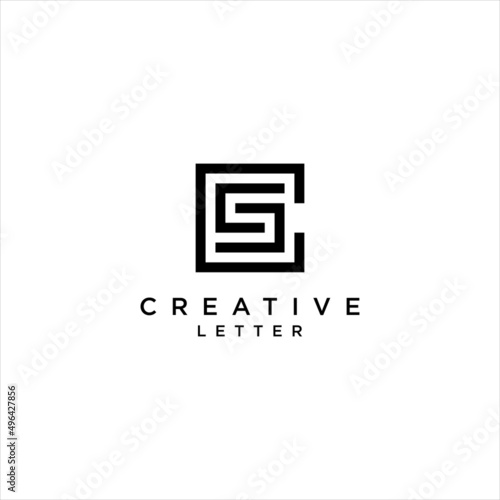 modern CS logo design, abstract SC letter logotype