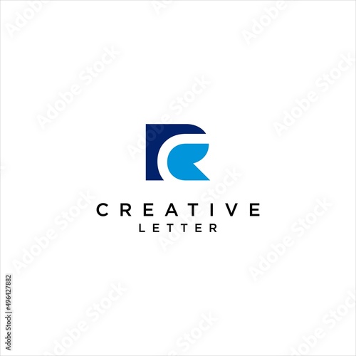 creative RC logo, abstract CR letter logotype