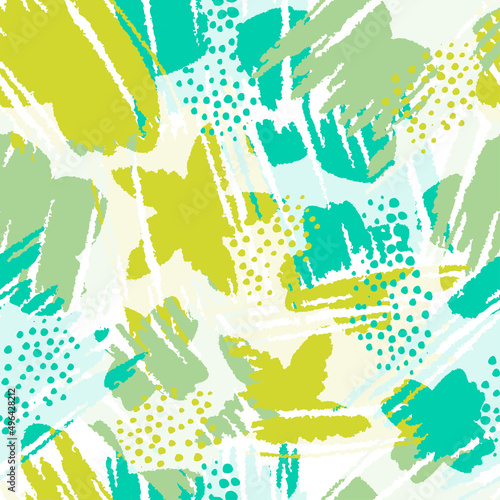 seamless green flower pattern background