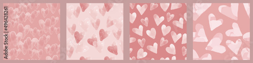 seamless mixed pink heart pattern background