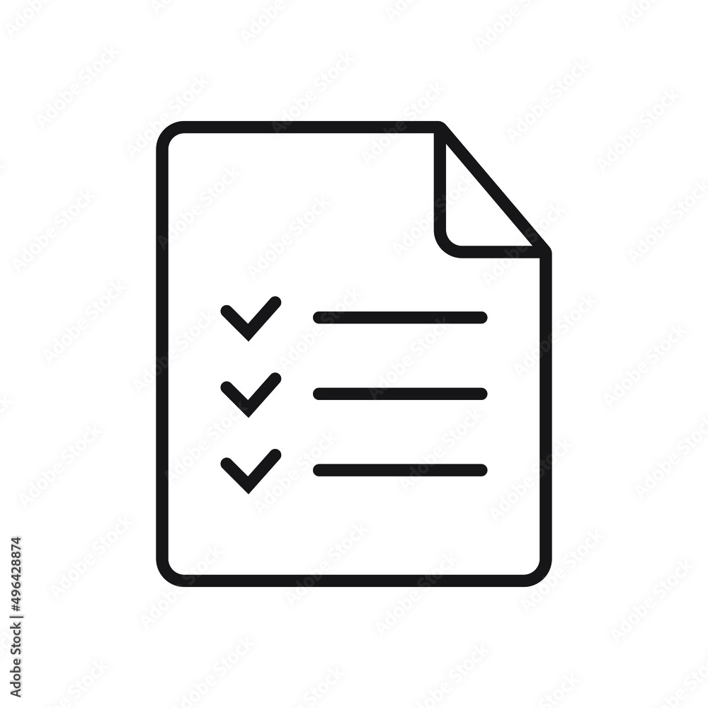 Checklist vector icon. Black illustration isolated on white background for graphic and web design. Checklist vector icon. Black illustration isolated on white background for graphic and web design.
