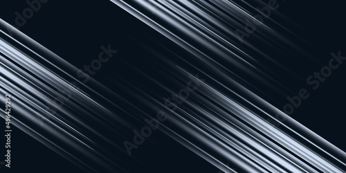 Abstract white stripe diagonal lines light on dark blue background