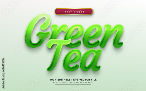 green tea 3d style text effect