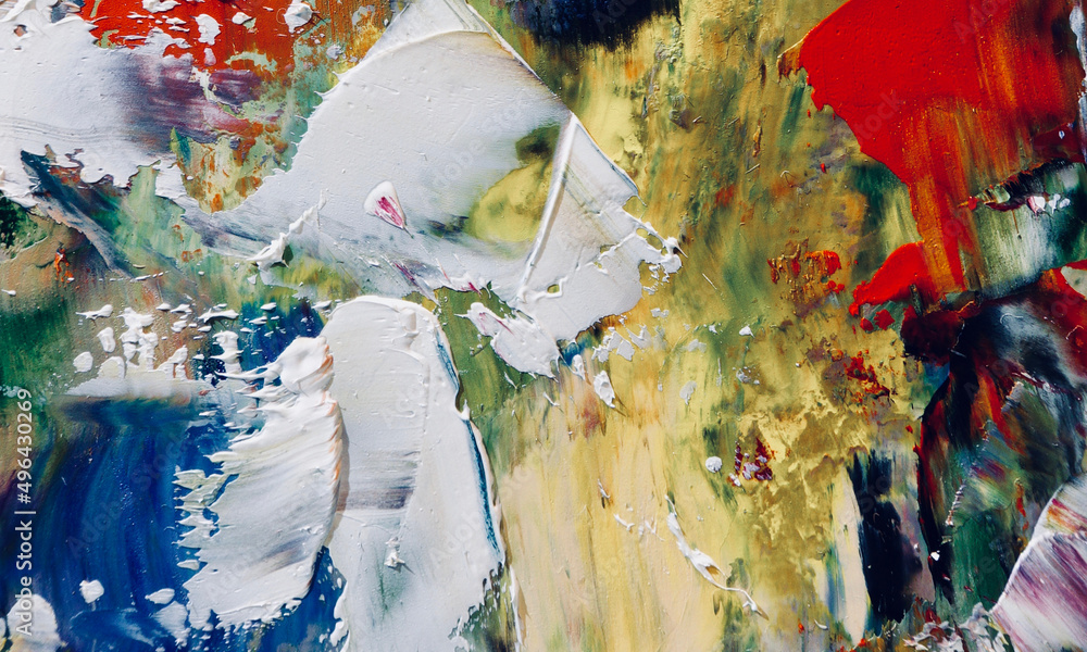 Fototapeta premium Color texture. Hand drawn oil painting on canvas. Abstract art background. Modern, contemporary art. Colorful canvas. Wall decor background 