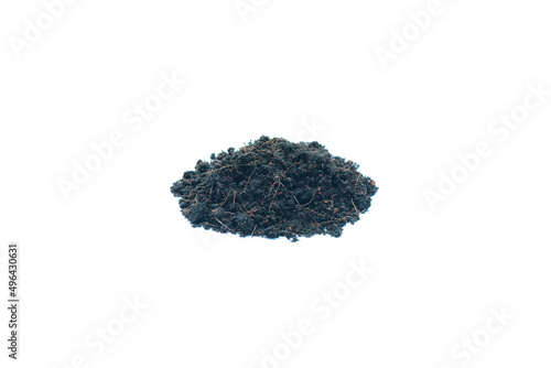 A pile of soil isolated from white.