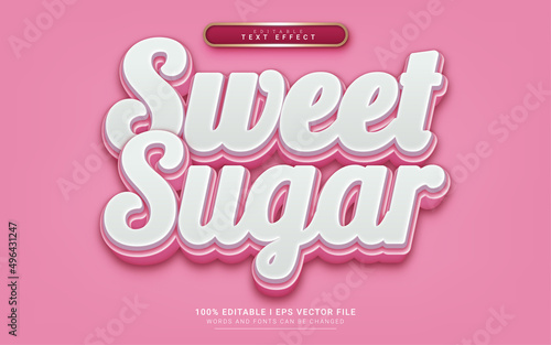 sweet sugar 3d style text effect photo