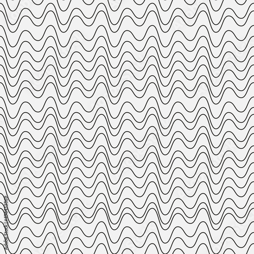 Wavy lines in a horizontal position repeat and make a seamless pattern. Vector.