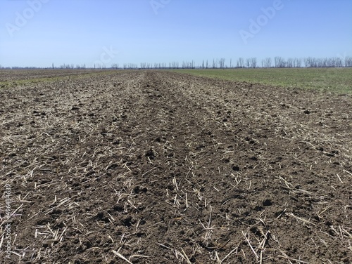 plowed field in spring