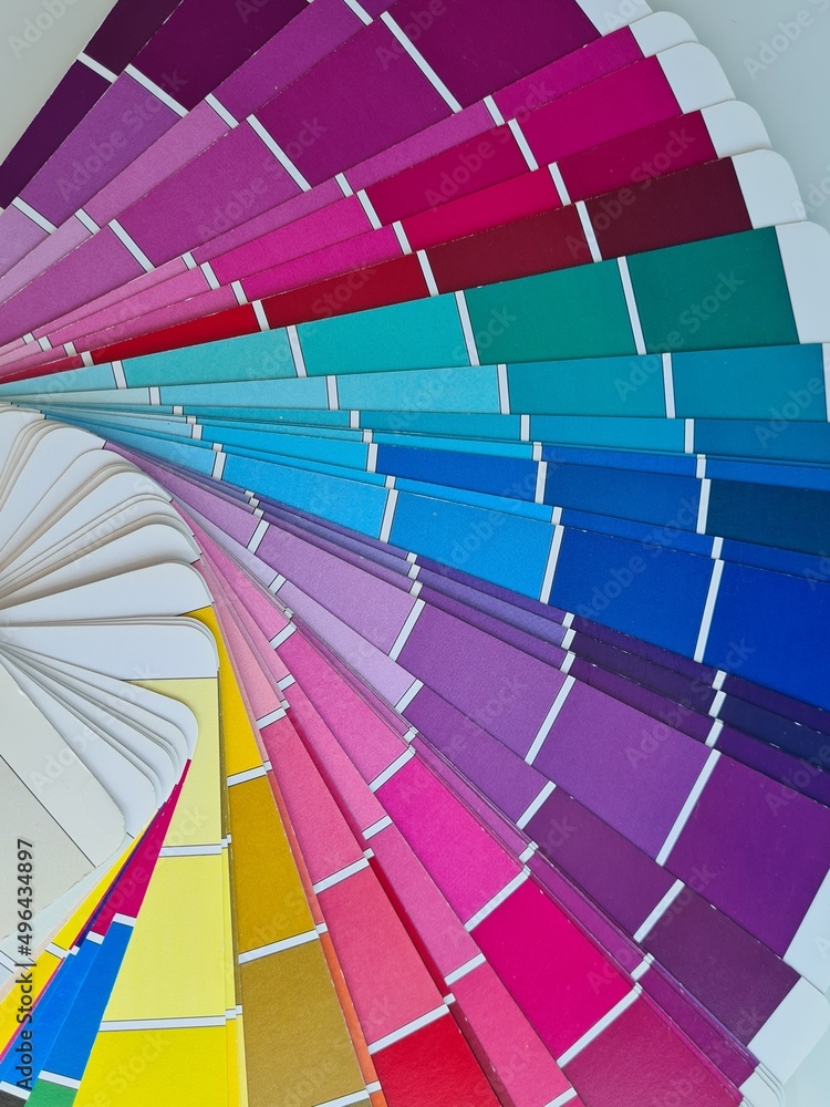 Obraz premium Multicolor scheme swatch palette with color tints closeup