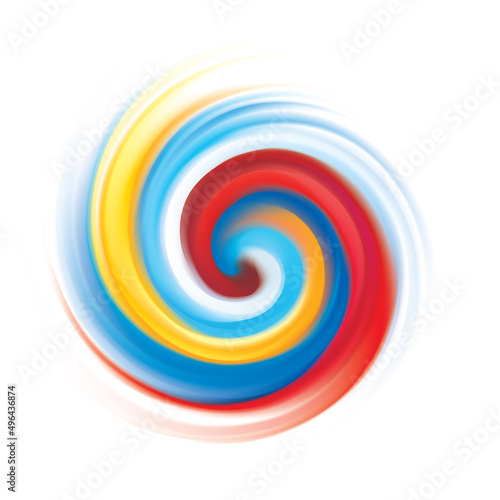Vector drawing swirl Ukrainian and Russian flags pattern