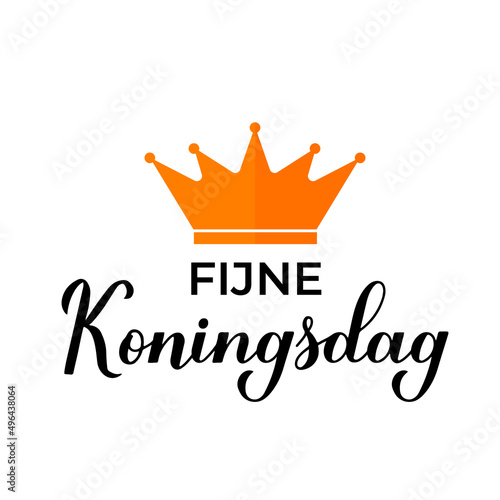 Koningsdag calligraphy hand lettering. King Day in Dutch. National holiday in Netherlands on April 27. Vector template for typography poster  banner  flyer  etc