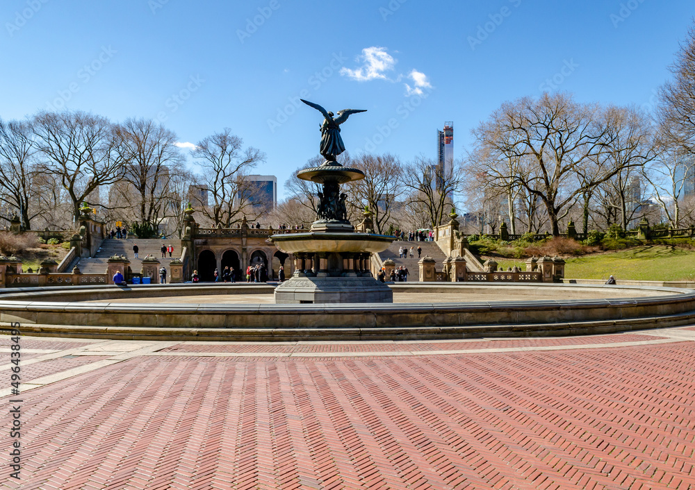 Bethesda Fountain with Angel of the Waters Sculpture, Central Park New York