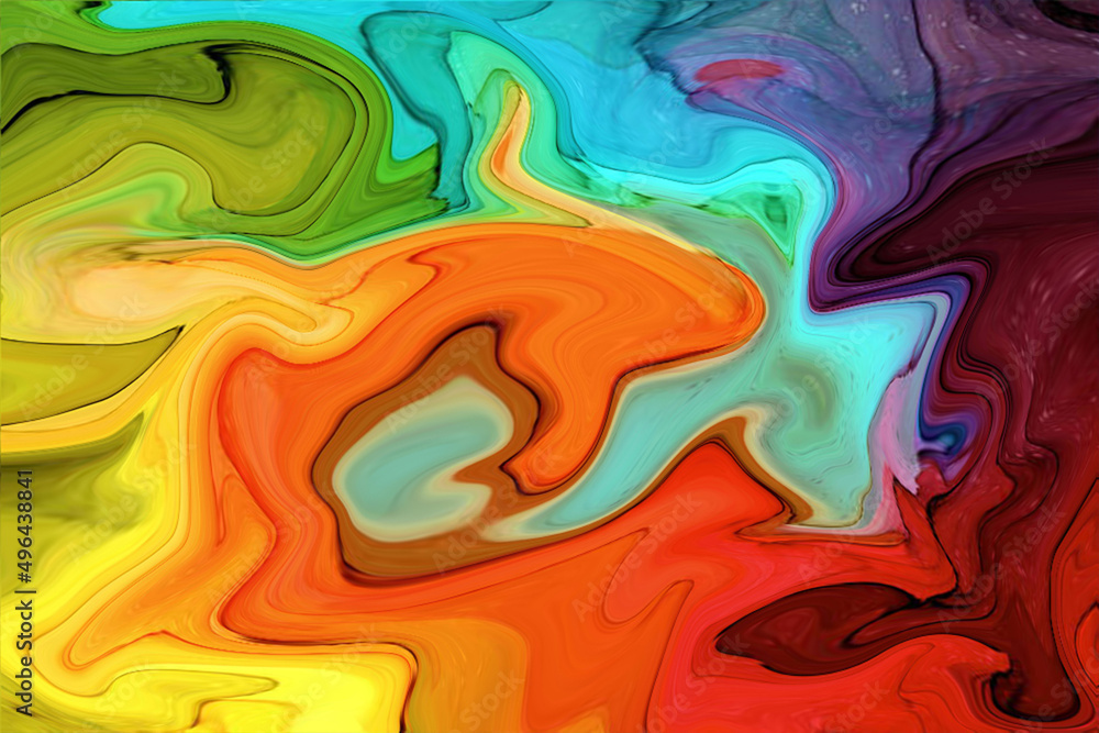 Obraz premium Vivid blurred liquify colorful wallpaper abstract background Premium Photo