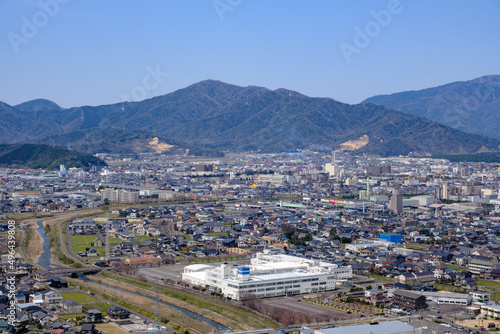 福井県敦賀市の街並み 衣掛山からの眺望