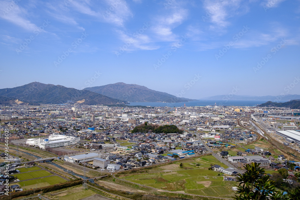 福井県敦賀市の街並み　衣掛山からの眺望