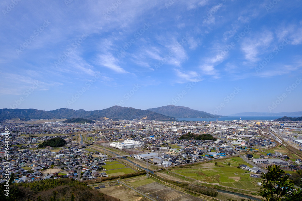 Obraz premium 福井県敦賀市の街並み 衣掛山からの眺望