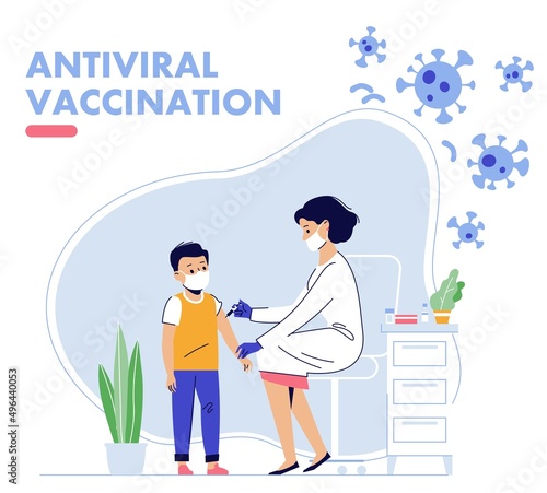 Children vaccination concept for immunity health. Covid-19.