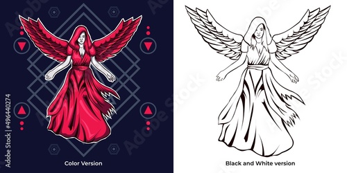 angry red devil vector illustration