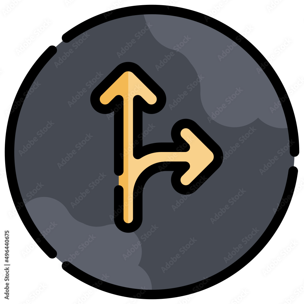 DETOUR  filled outline icon,linear,outline,graphic,illustration