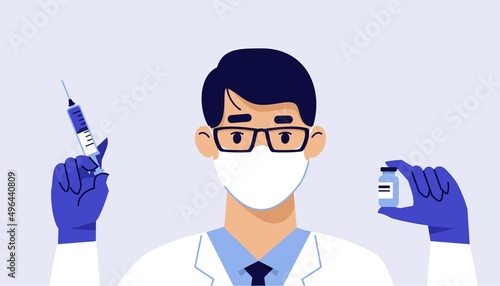 People vaccination concept for immunity health. Covid-19.