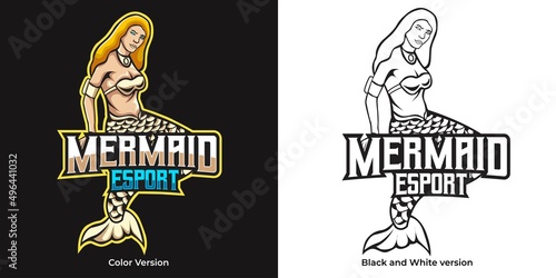 mermaid mascot logo vector design